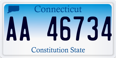 CT license plate AA46734