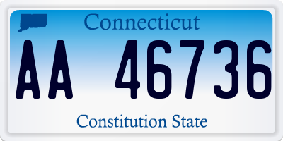 CT license plate AA46736