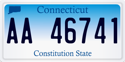 CT license plate AA46741