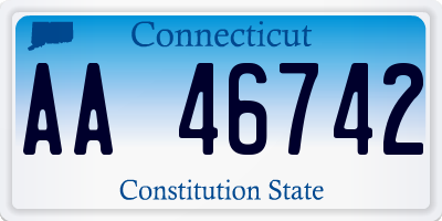 CT license plate AA46742