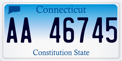 CT license plate AA46745