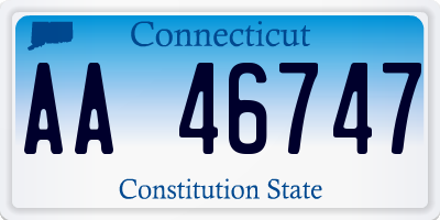CT license plate AA46747