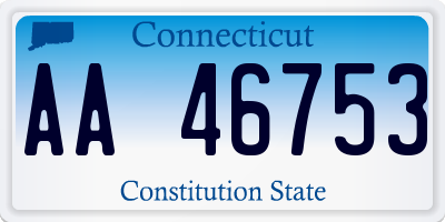 CT license plate AA46753