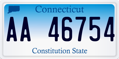 CT license plate AA46754