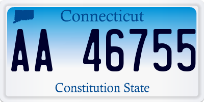 CT license plate AA46755