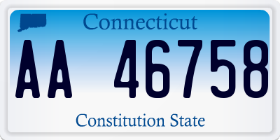 CT license plate AA46758