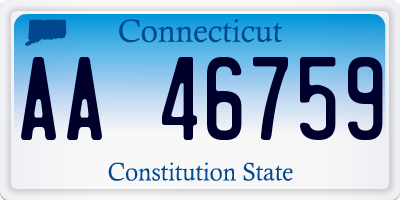 CT license plate AA46759