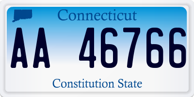 CT license plate AA46766