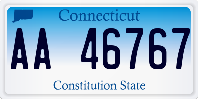 CT license plate AA46767