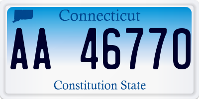 CT license plate AA46770