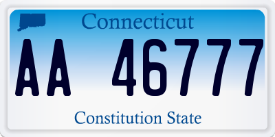 CT license plate AA46777