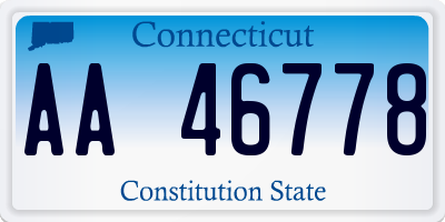 CT license plate AA46778