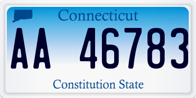 CT license plate AA46783