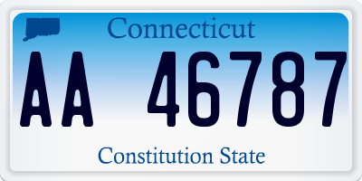 CT license plate AA46787