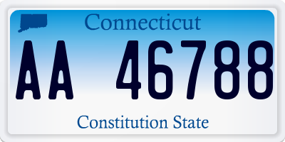 CT license plate AA46788
