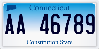 CT license plate AA46789