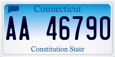 CT license plate AA46790