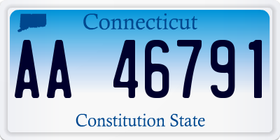 CT license plate AA46791