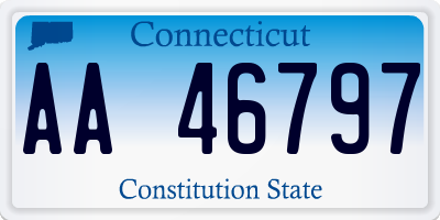 CT license plate AA46797