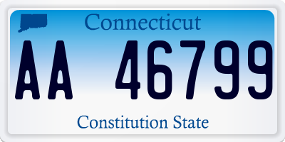 CT license plate AA46799