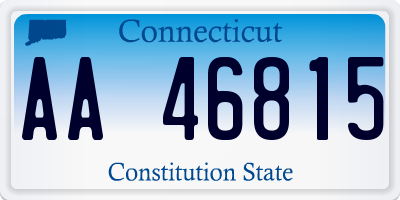 CT license plate AA46815