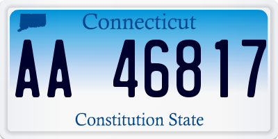 CT license plate AA46817