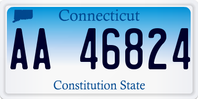 CT license plate AA46824