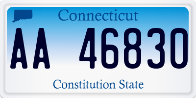 CT license plate AA46830