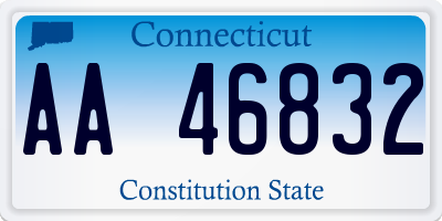 CT license plate AA46832