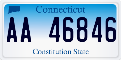 CT license plate AA46846