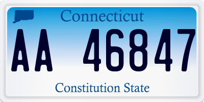 CT license plate AA46847