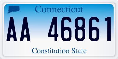 CT license plate AA46861