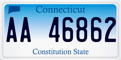 CT license plate AA46862