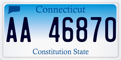 CT license plate AA46870