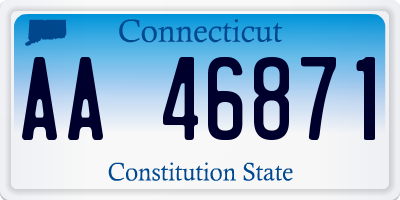 CT license plate AA46871