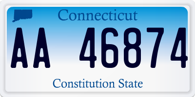 CT license plate AA46874