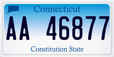 CT license plate AA46877