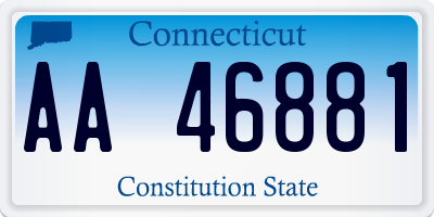 CT license plate AA46881