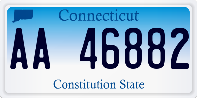 CT license plate AA46882