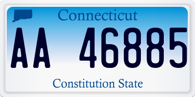 CT license plate AA46885