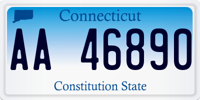 CT license plate AA46890
