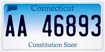 CT license plate AA46893