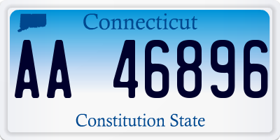 CT license plate AA46896