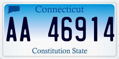 CT license plate AA46914