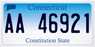 CT license plate AA46921