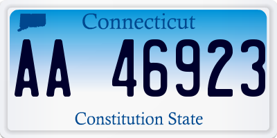 CT license plate AA46923