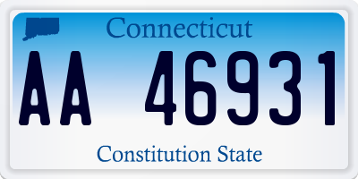 CT license plate AA46931
