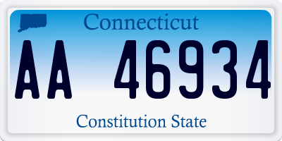 CT license plate AA46934