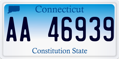 CT license plate AA46939