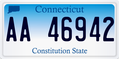 CT license plate AA46942